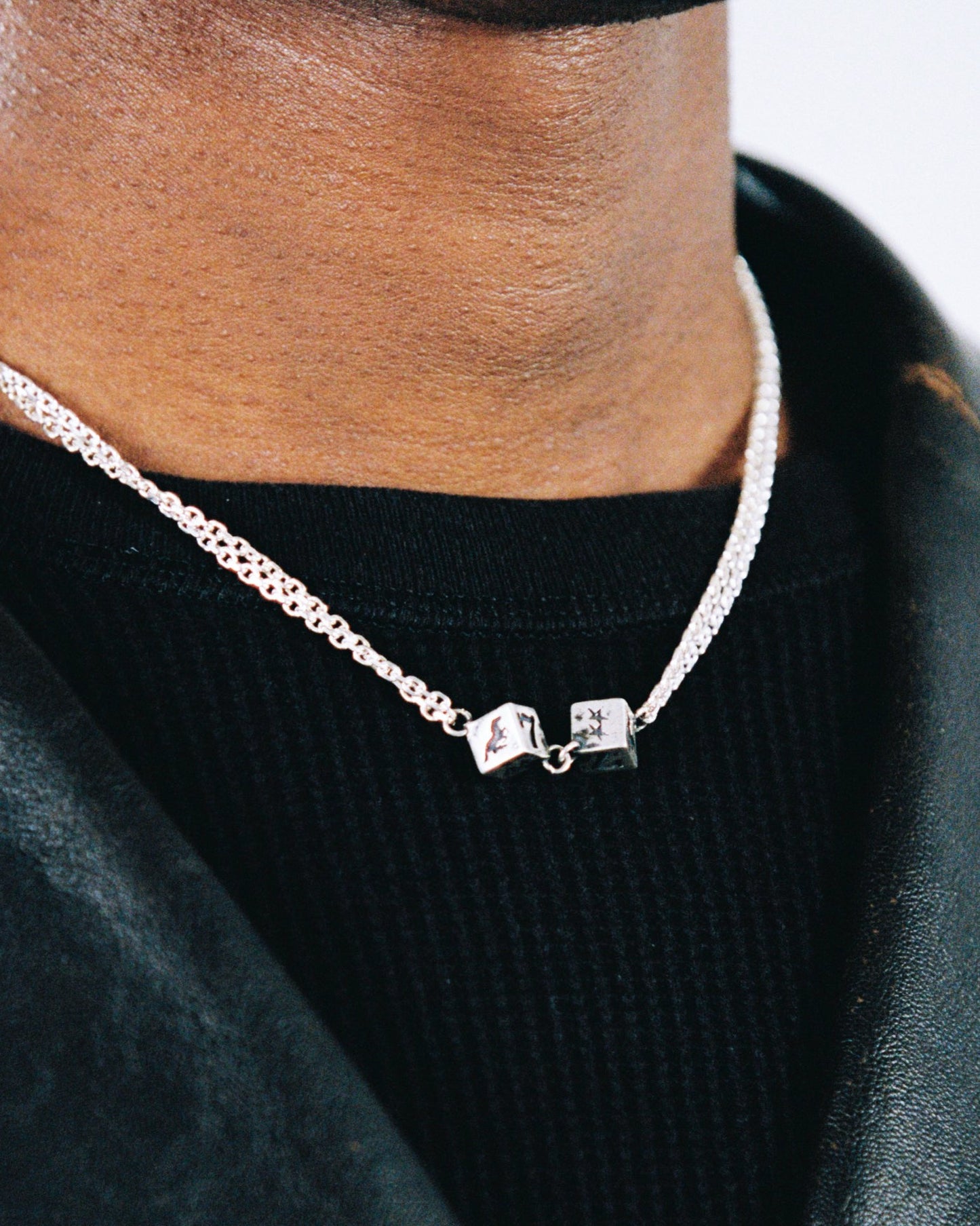 TwoJeys Dice Double Chain Silver