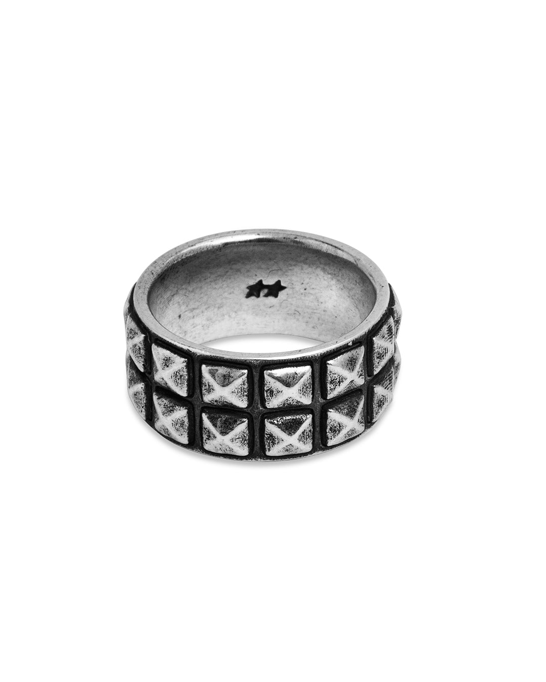 TwoJeys Double Studded Ring — Silver