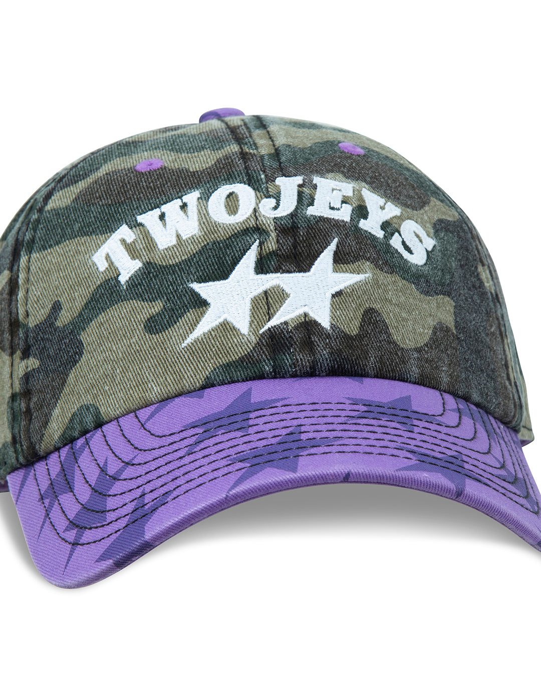 TwoJeys Mismatched Camo Dad Cap — Camo/Purple