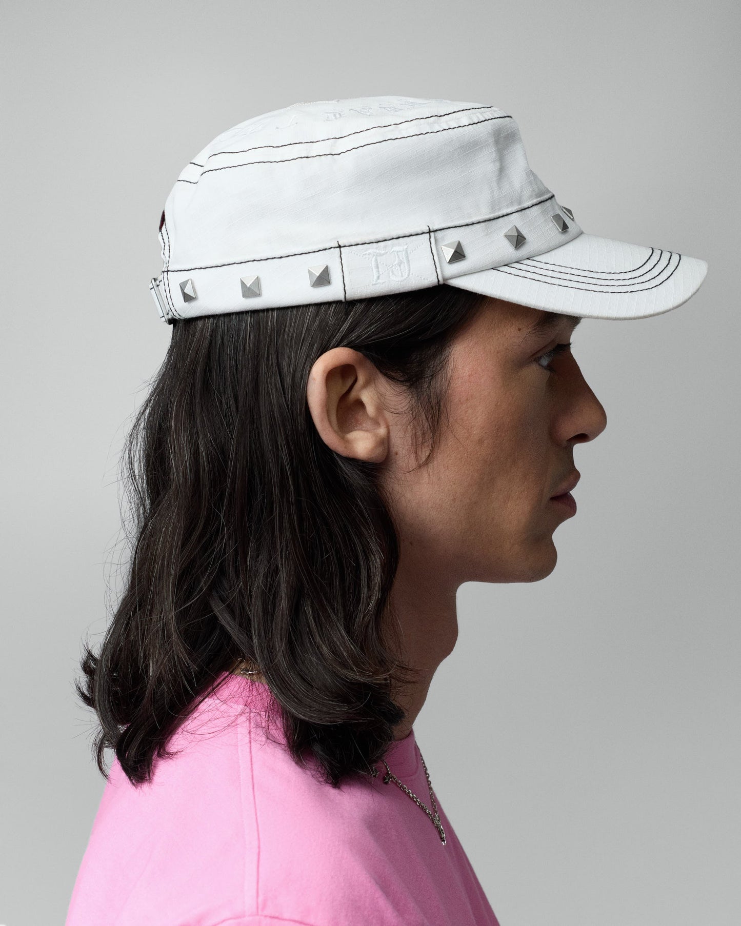 TwoJeys Studded White Guerrilla Cap