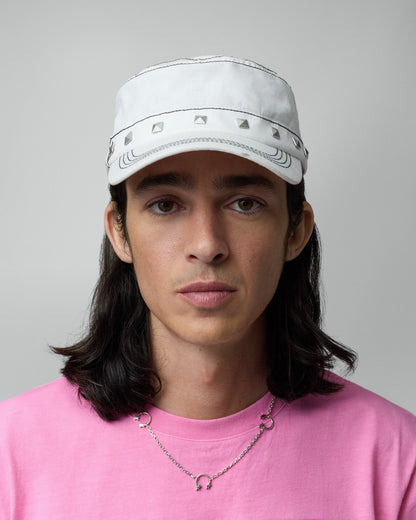 TwoJeys Studded White Guerrilla Cap