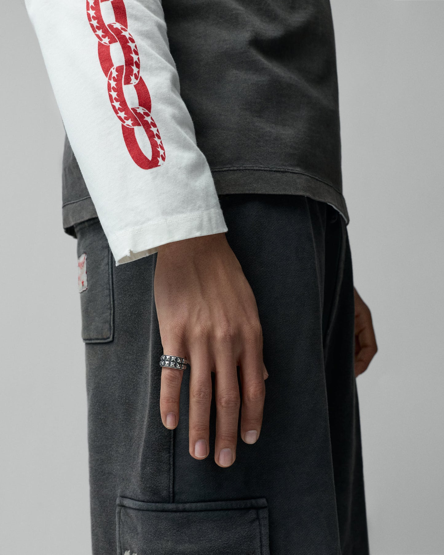 TwoJeys Double Studded Ring — Silver