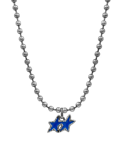TwoJeys Blue Melted Stars Ball Necklace