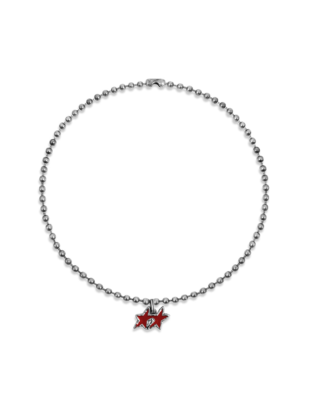 TwoJeys Red Melted Stars Ball Necklace