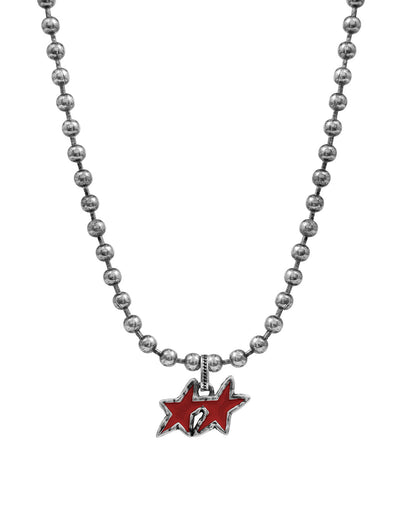 TwoJeys Red Melted Stars Ball Necklace
