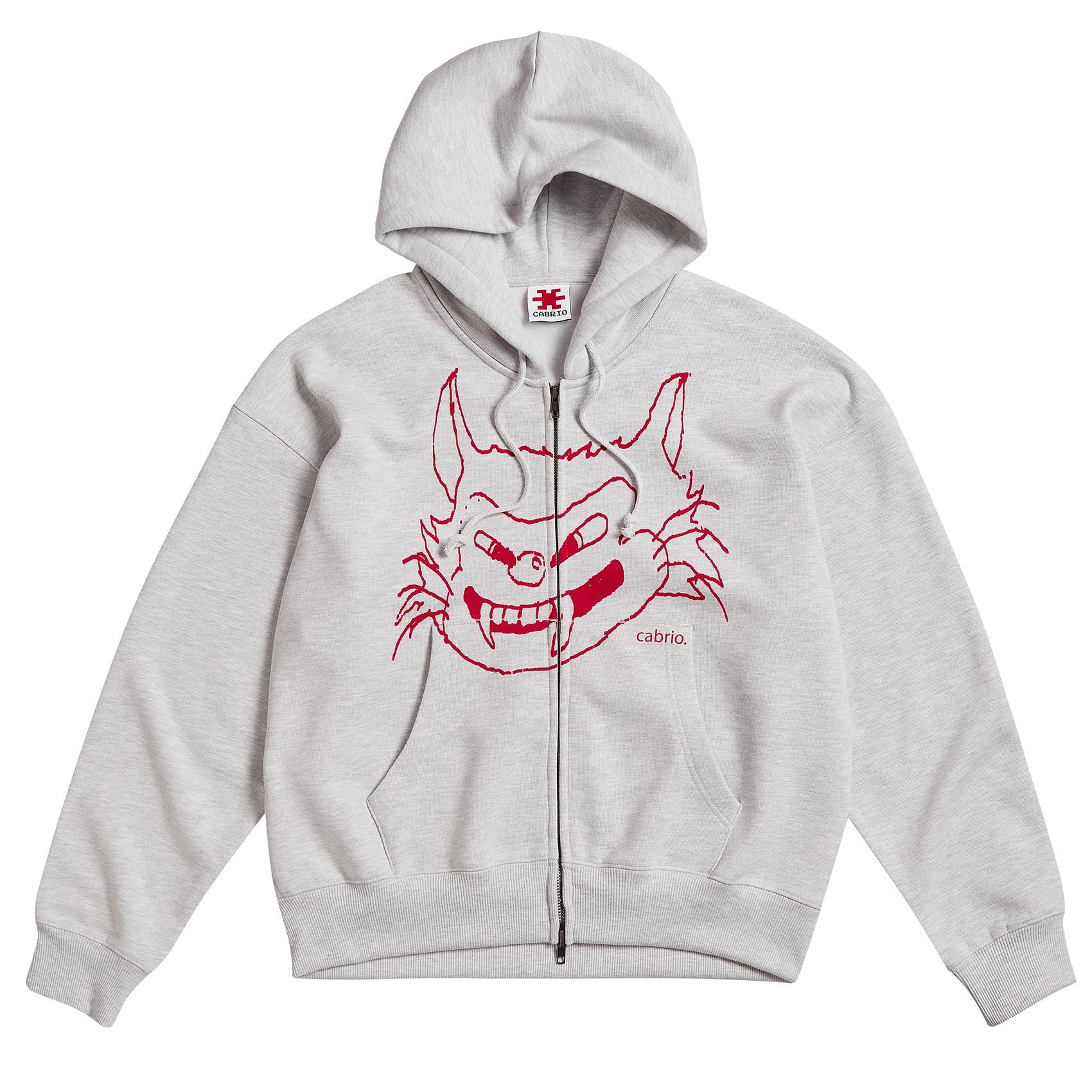 Cabrio Da Cat Zip-Up Grey Melange