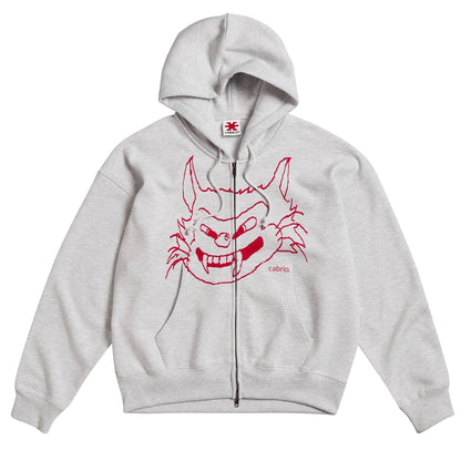Cabrio Da Cat Zip-Up Grey Melange