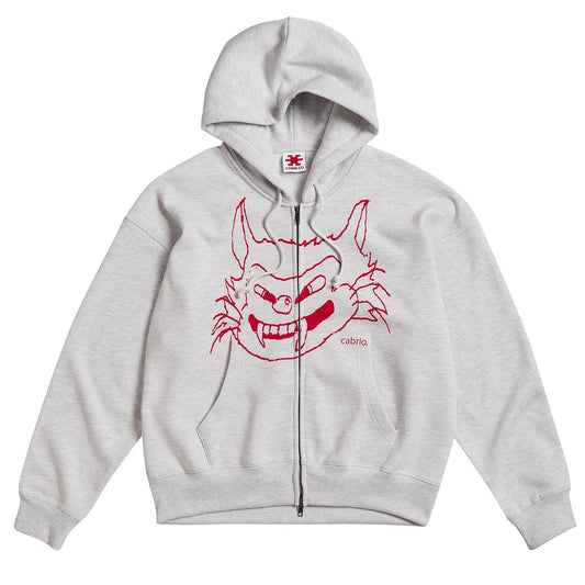 Cabrio Da Cat Zip-Up Grey Melange