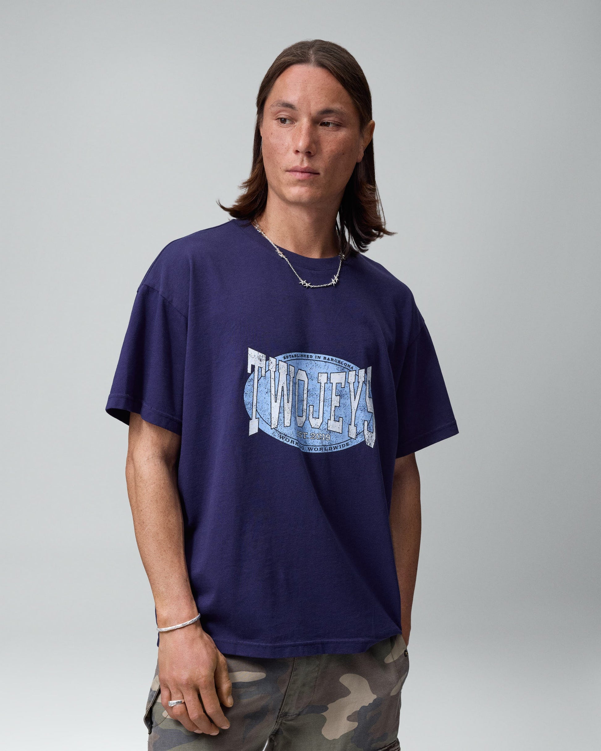 TwoJeys Worldwide Navy Tee