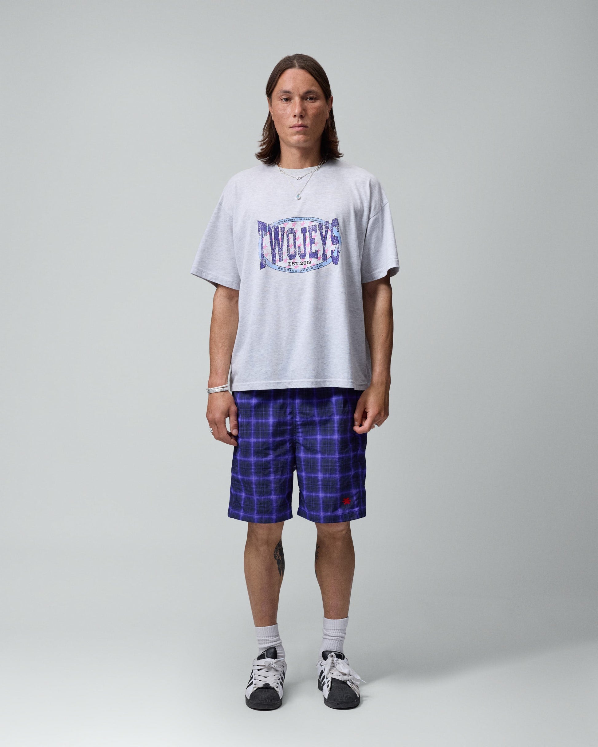 TwoJeys Worldwide Grey Melange Tee