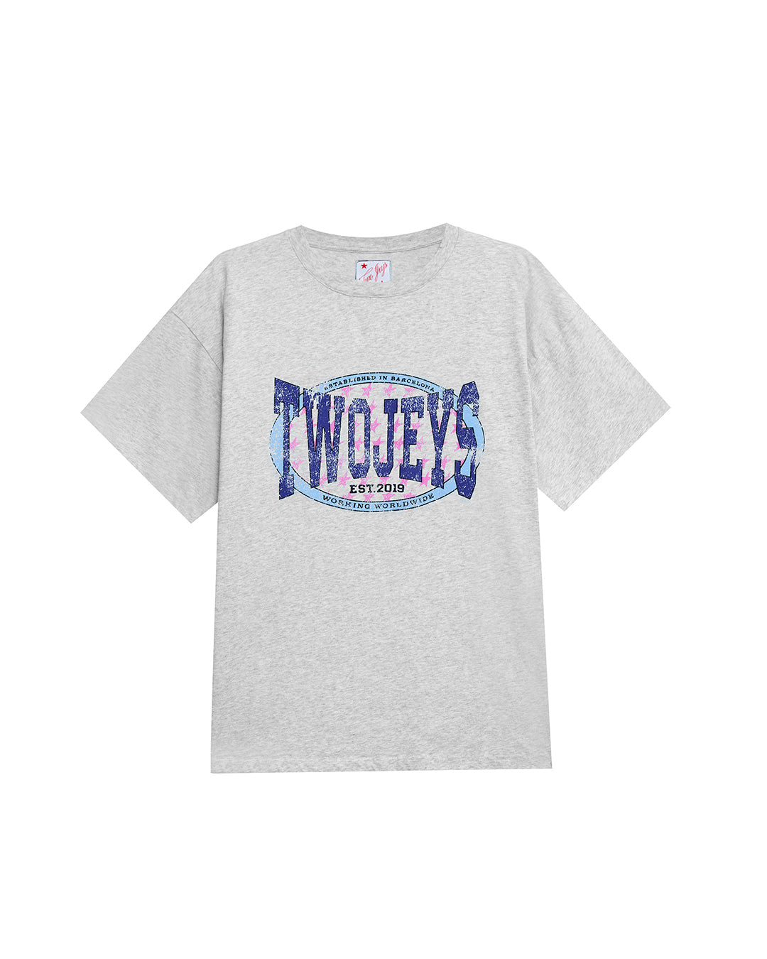 TwoJeys Worldwide Grey Melange Tee