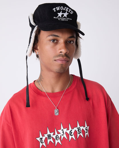 TwoJeys Heavy Silver Black Earflap