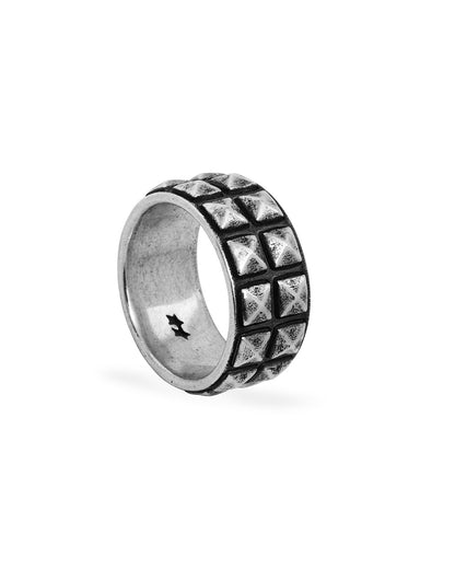 TwoJeys Double Studded Ring — Silver