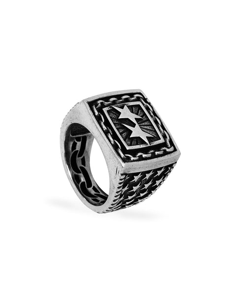 TwoJeys Family Signet Ring — Silver
