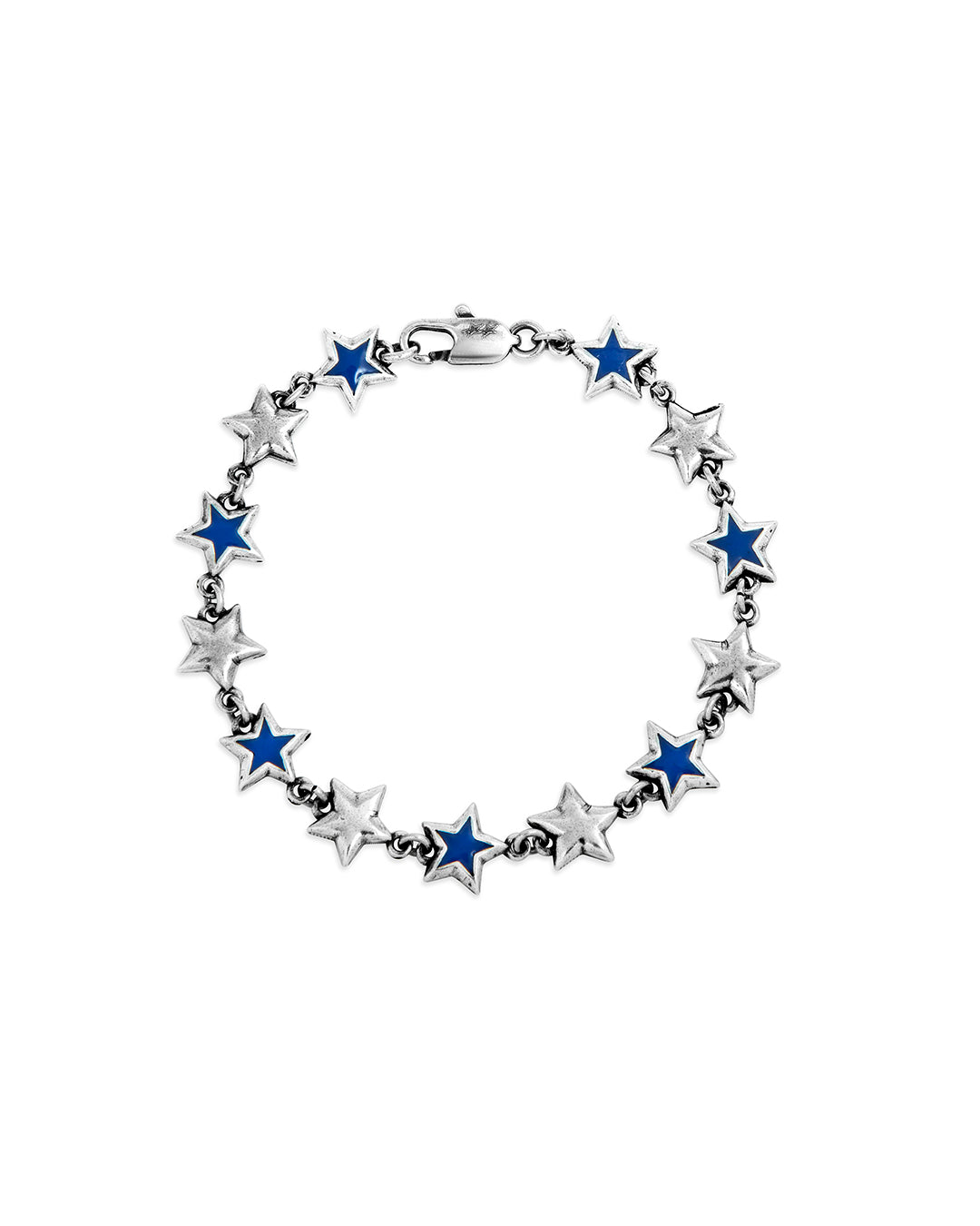 TwoJeys Black Enameled Stars Bracelet Silver