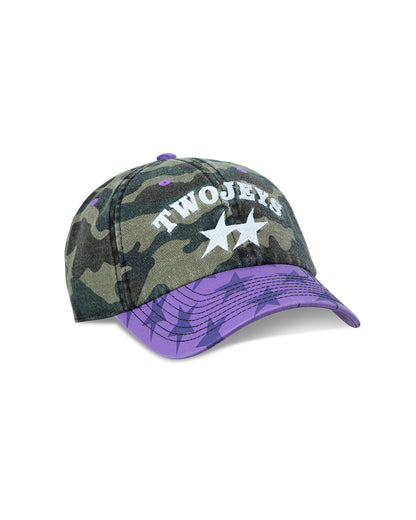 TwoJeys Mismatched Camo Dad Cap — Camo/Purple