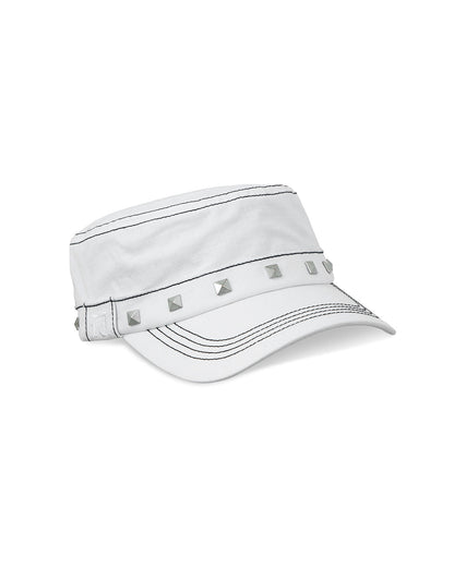 TwoJeys Studded White Guerrilla Cap