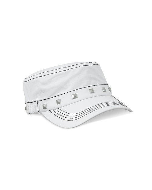 TwoJeys Studded White Guerrilla Cap