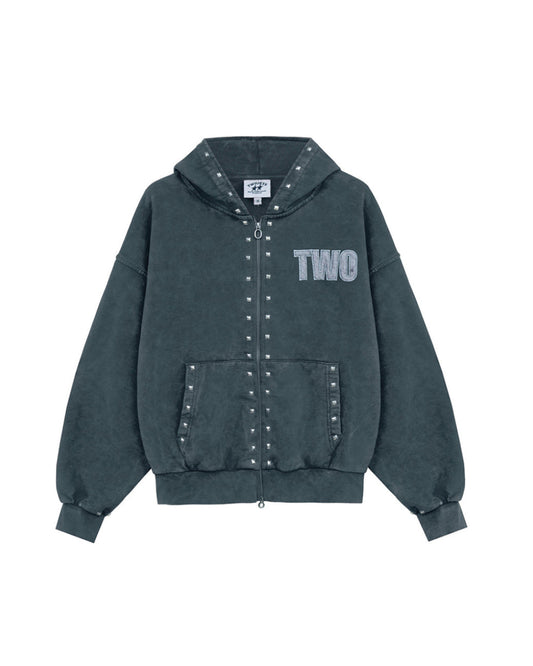 TwoJeys Studded Zipper Black