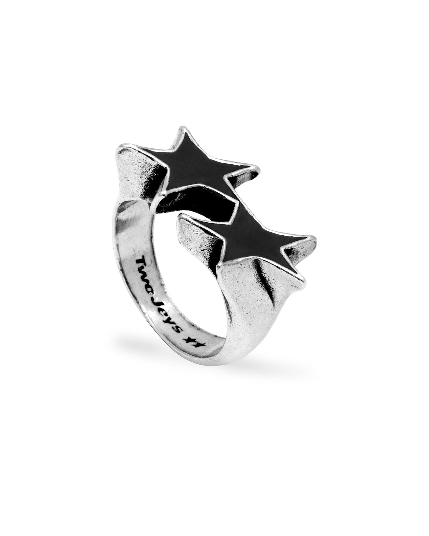 TwoJeys Icon Black Enameled Single Ring
