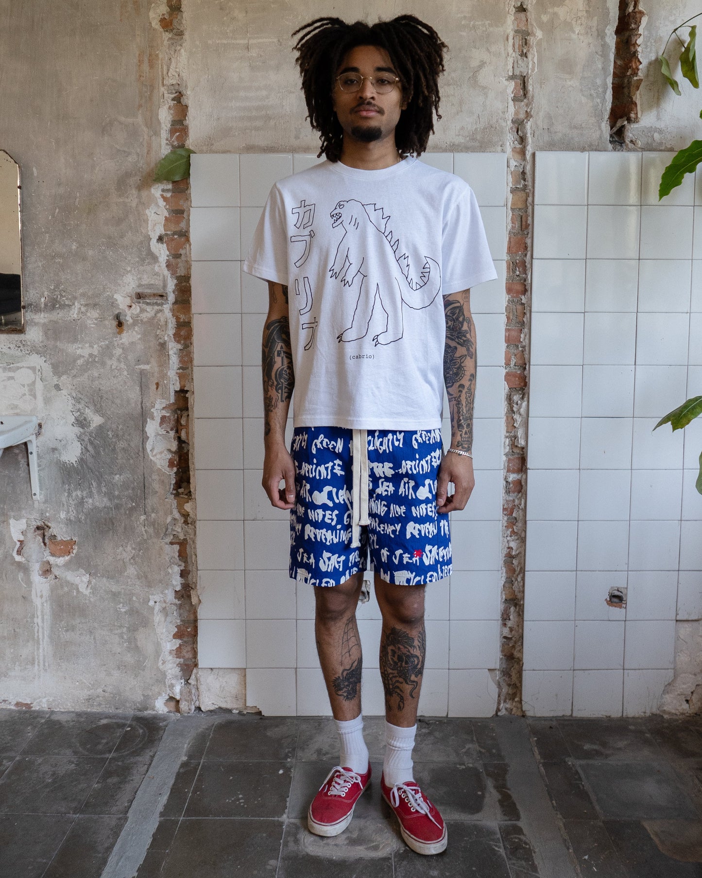 Cabrio Gozilla Tee White - look