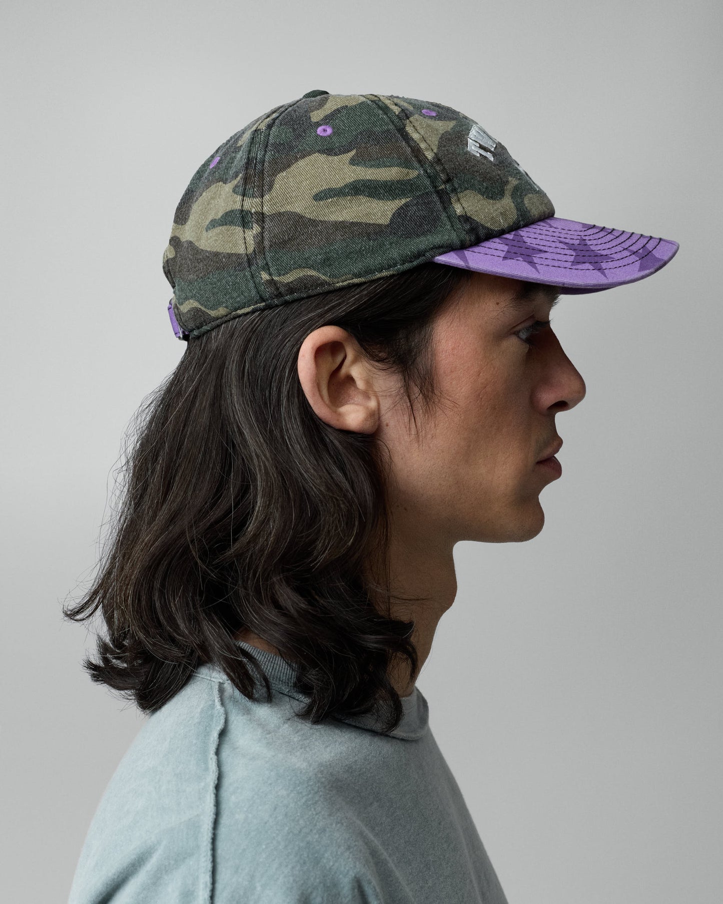 TwoJeys Mismatched Camo Dad Cap — Camo/Purple