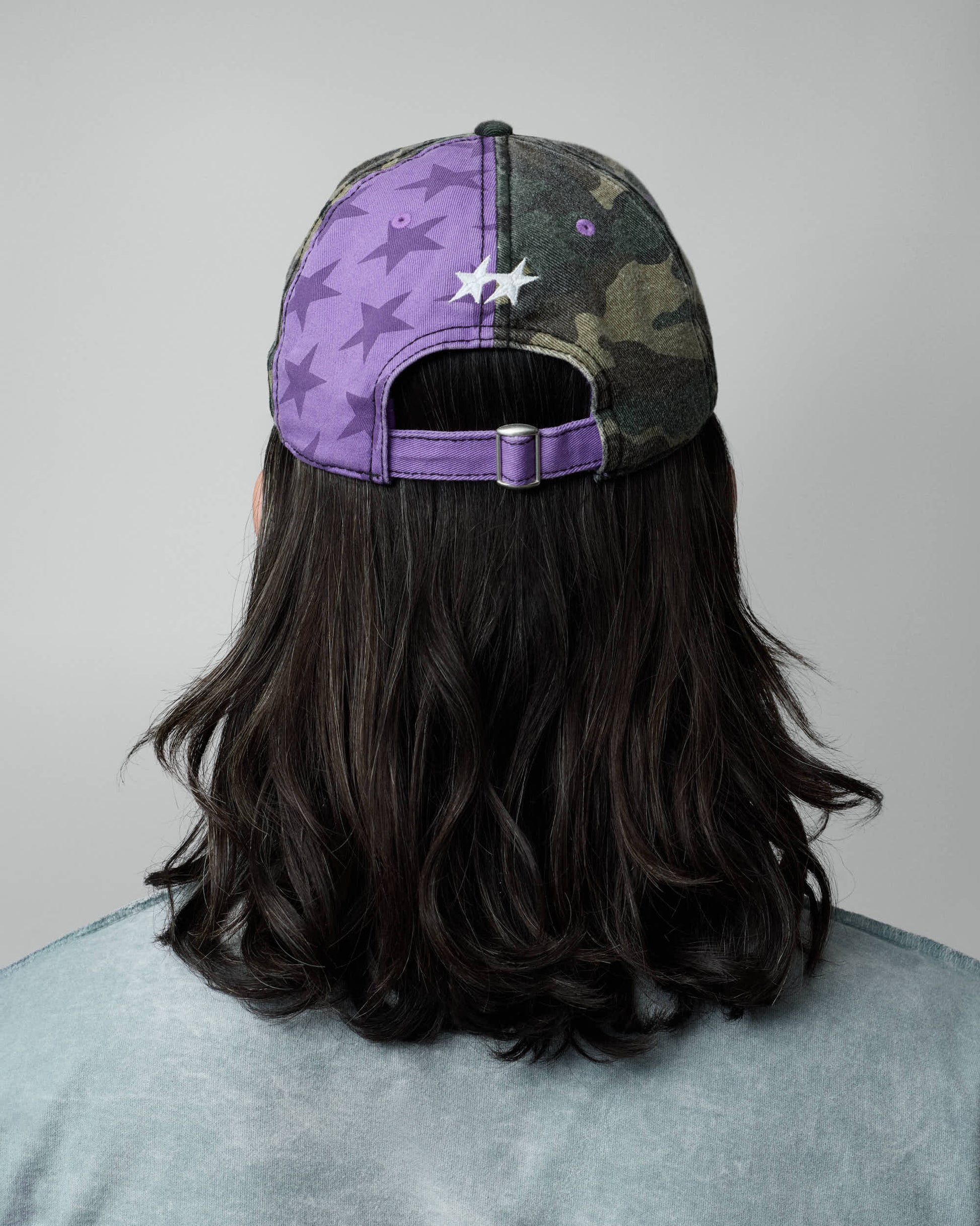 TwoJeys Mismatched Camo Dad Cap — Camo/Purple