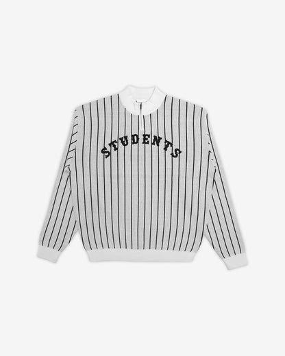 Students Golf Atwater Knit Q-Zip Sweater - White front