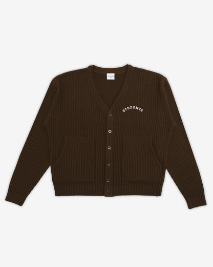Students Golf Locke Cardigan Sweater - Brown front