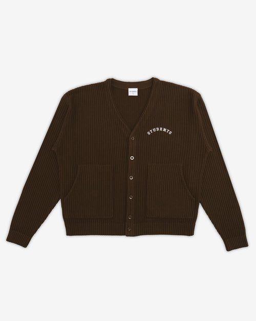 Students Golf Locke Cardigan Sweater - Brown front