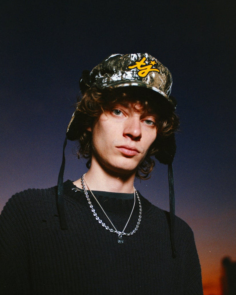 TwoJeys TJ Initials Camo Earflap