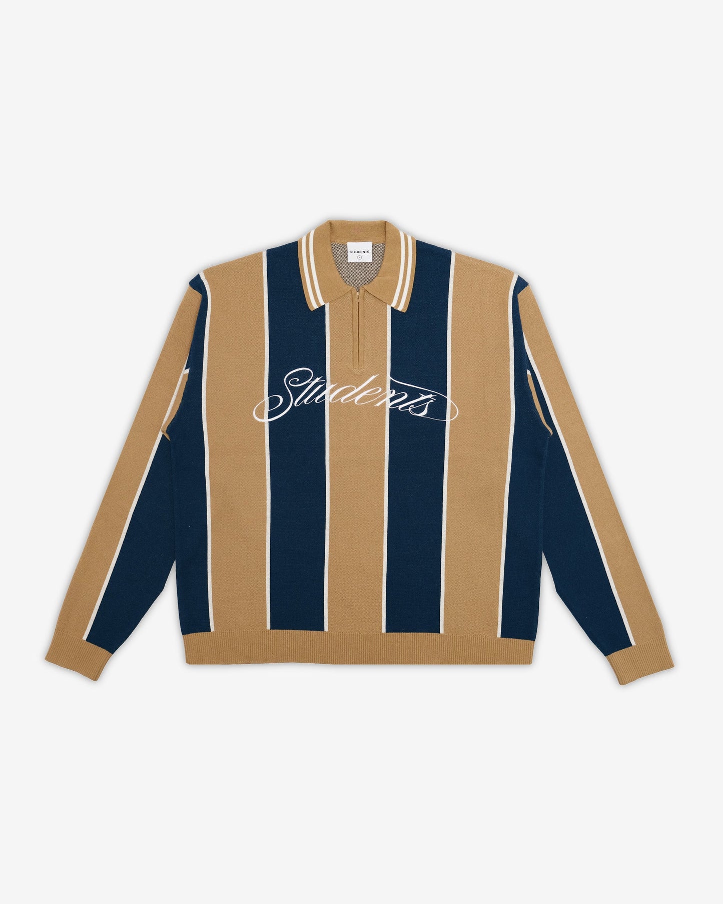 Students Golf Visalia Knit LS Polo Sweater - Midnight front