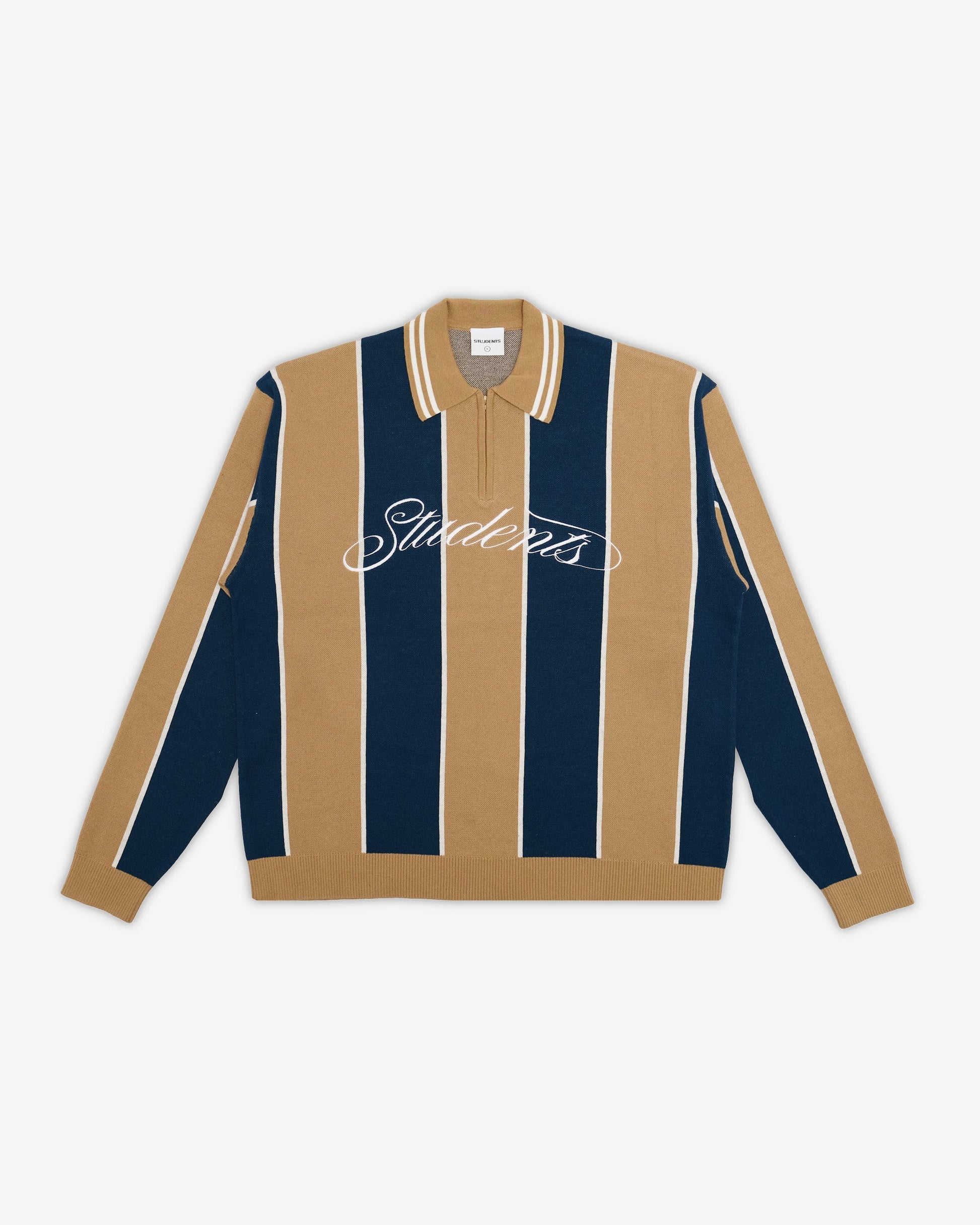 Students Golf Visalia Knit LS Polo Sweater - Midnight front