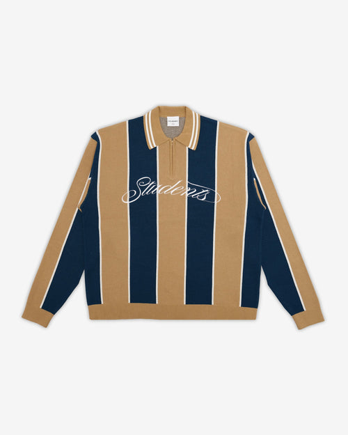 Students Golf Visalia Knit LS Polo Sweater - Midnight front